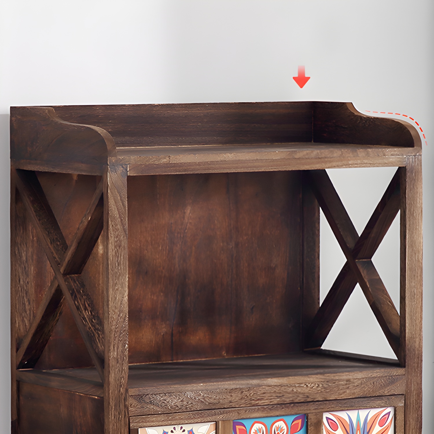 Rustic Farmhouse Wood Server - Compact Sideboard with Drawers and Open Storage - image 12