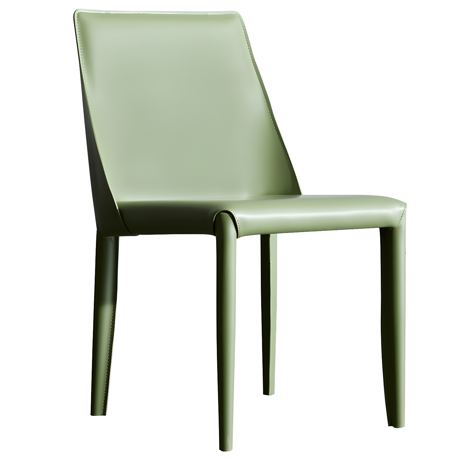 Solid Back Armless Dining Chairs Indoor Leather Side Chairs with Metal Legs - image 13