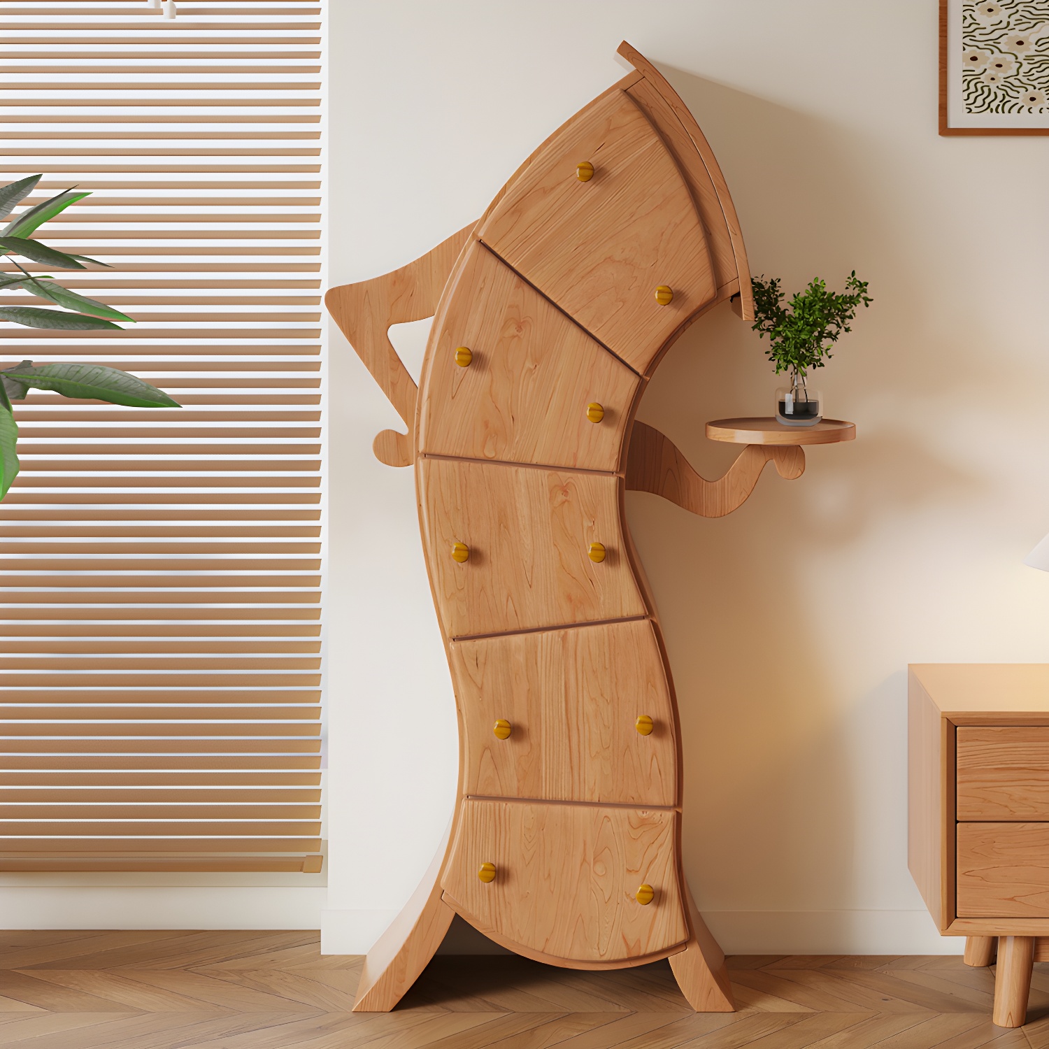 Rectangular Modern Accent Chest with Drawers and Cabinet Not Included- 85cm x 34cm x 130cm - image 3