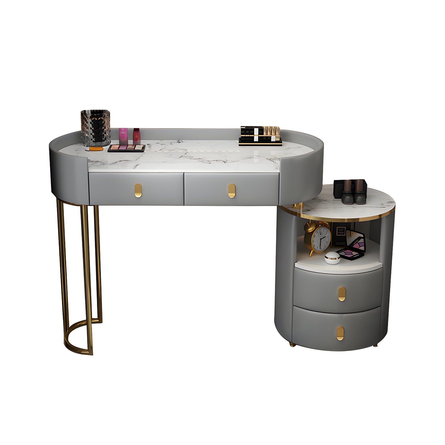 Wooden Makeup Vanity Desk Lighted Mirror Vanity Dressing Table Set with Drawer - image 15