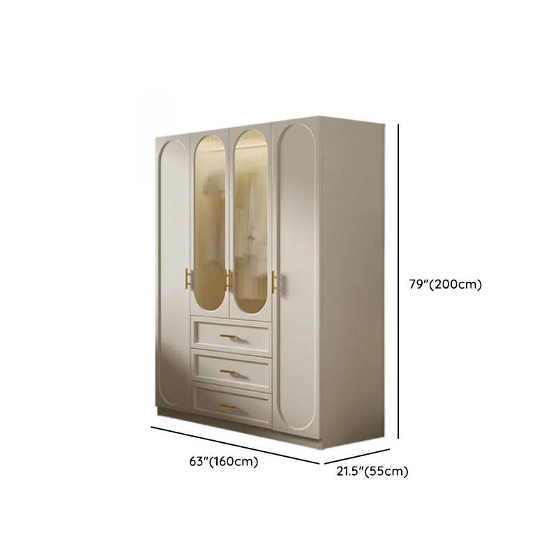 Chalk Simple Lumber Independent Wardrobe Closet with Soft Close Drawer, Interior Shelves, and Clothing Rod - image 7