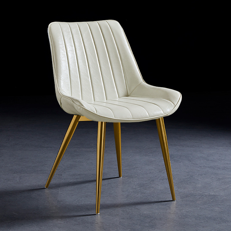 Outlined Faux Leather Upholstered Reliable Side Chair with Metal 4 Legs for Restaurant - image 20