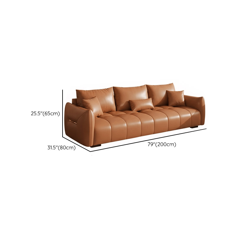 Contemporary Cocoa Standard Sofa Stain Resistant Solid Color with 2 Pillows for 5-seater/Seats 4/3-seater - image 15