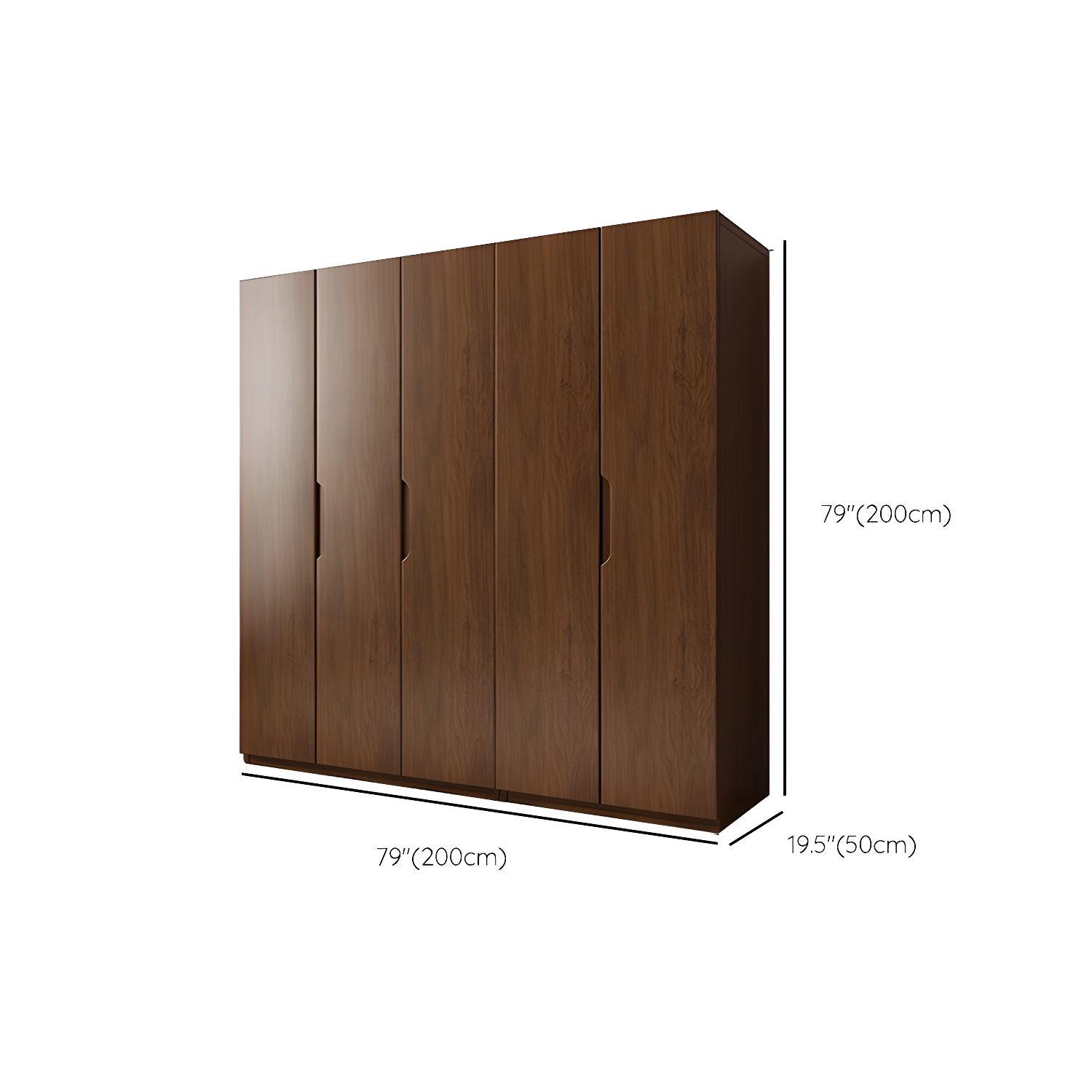 Contemporary Oak Solid Wood Wardrobe Freestanding Multifunctional Wardrobe - image 20