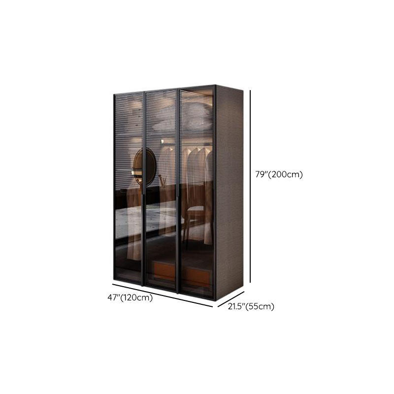 Chestnut Contemporary Lumber Cabinet Armoire with Soft Close Drawer, Soft Close Door, Interior Shelves, and Hanging Rod - image 8