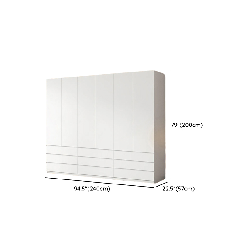 White Contemporary Alloy Cabinet Armoire with 3/6/9 Drawers, Flexible Shelf, and Hanging Rod - image 16