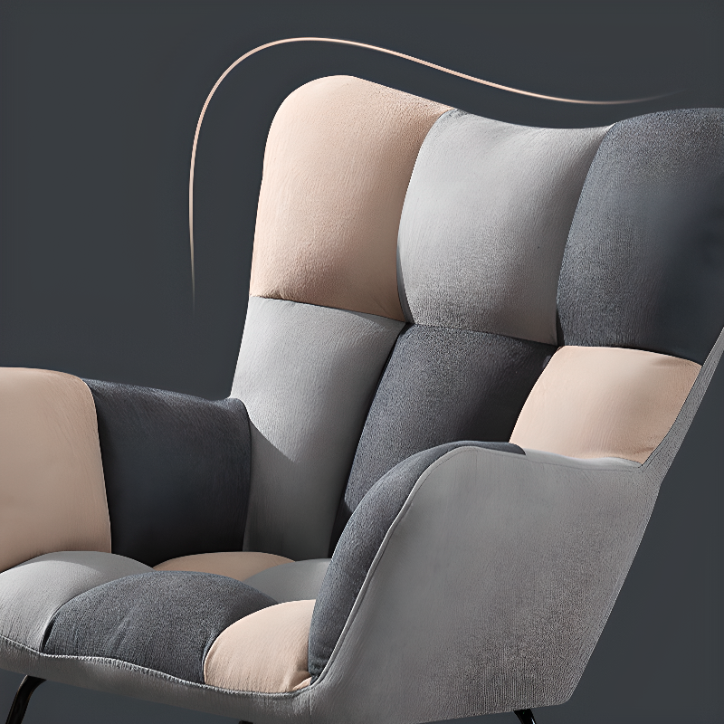 Modish Upholstered Cushioned Rocking Accent Chair 2 Piece Set with Footstool & Recessed Arm, Scratch-tolerant - image 18