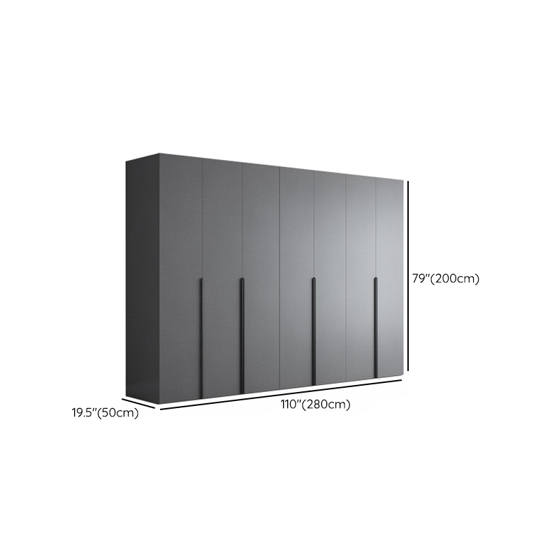 Trendy Dove Grey Wooden Wardrobe with Interior Shelves, Soft Close Door & Hanging Rod - image 32