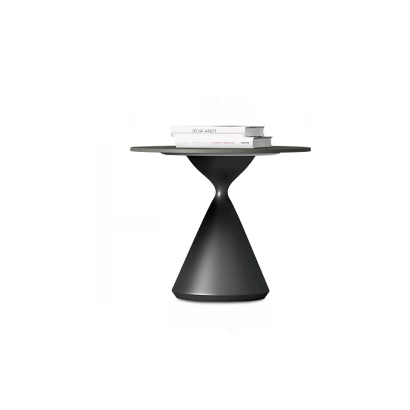 Single/Nesting Postmodern Circular-shaped Chalk/Ink Sintered Stone Pedestal Base Side Table