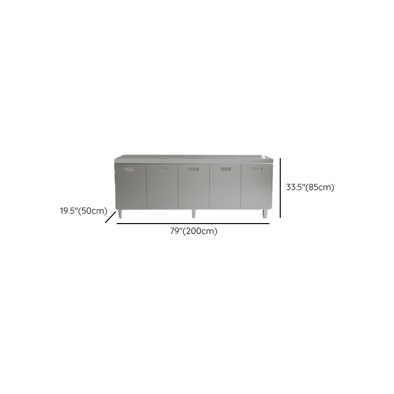 Simple Metallic Alloy Standard/Narrow Buffet Table with 2 Shelves, 4 Doors/3 Doors/2 Doors & Functional Storage Cabinet - image 21