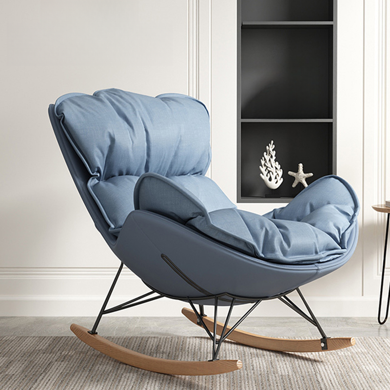 Modish Alloy Rocking Accent Chair, Upholstered - image 3
