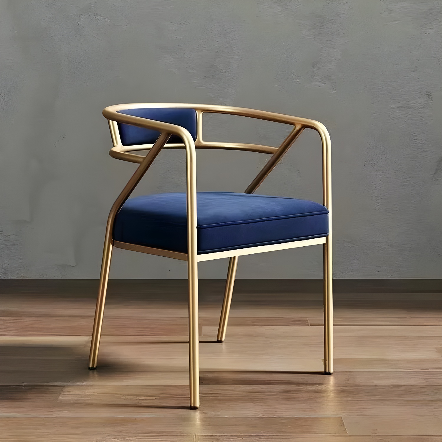 Glam Upholstered Arm Chair with Brass/Gold Legs for Kitchen & Dining - image 4