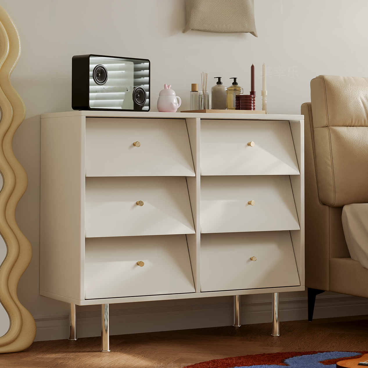 Chalk Casual Raw Wood Semainier for Sleeping Quarters with 9 Drawers/6 Drawers Horizontal/Vertical