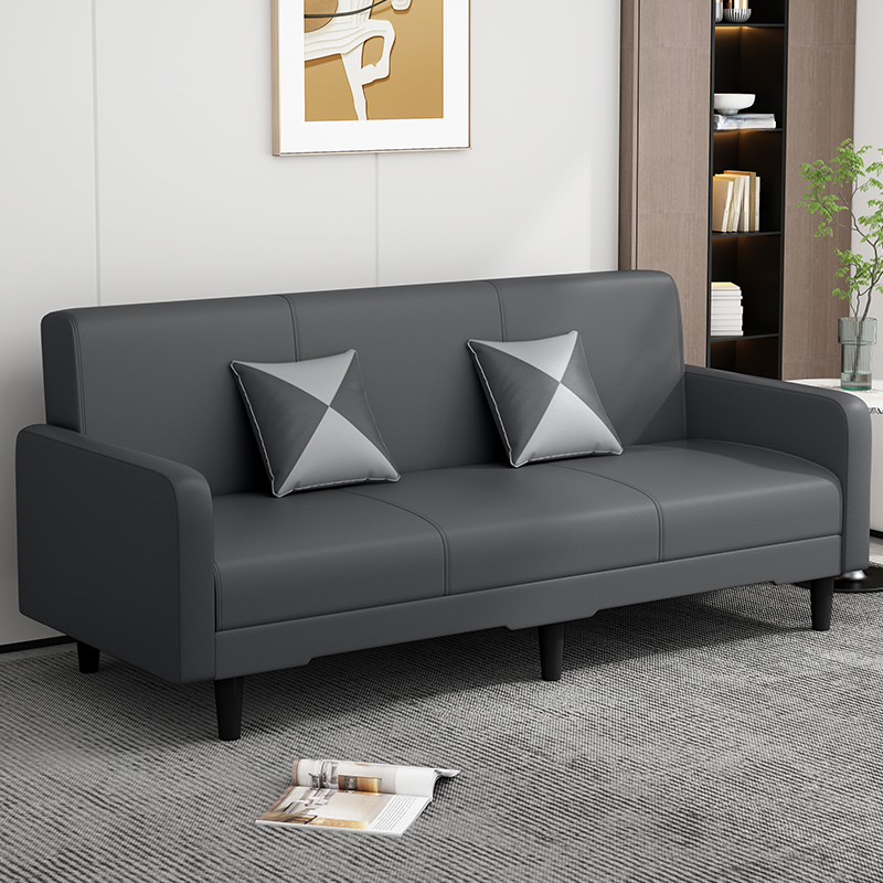 Convertible Sofa in Gray/Cerulean/Off-White with Armrest and 3 Pillows - image 8
