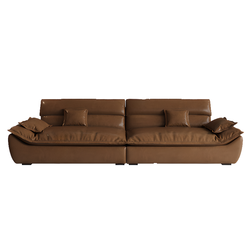Modish Solid Color Stain Resistant Standard Sofa in Light Gray/Mocha/Off-White, 2-seater with 2 Pillows - image 12