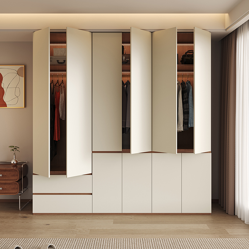 White Modish Manufactured Wood Armoire Cabinet with Soft Close Drawer, Soft Close Door, Interior Shelves, and Clothing Rod - image 3