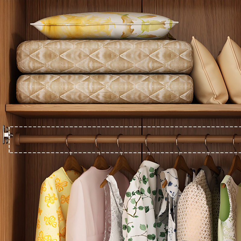 Unattached Natural Color Wardrobe/Non-Hanging Armoire with Gate - image 5