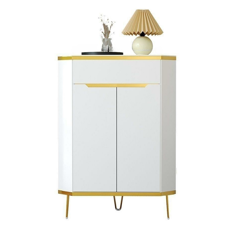 Glam Gold Corner Cabinet with Drawers and Cabinet Included- Scratch resistant & Soft-Close Doors - image 8