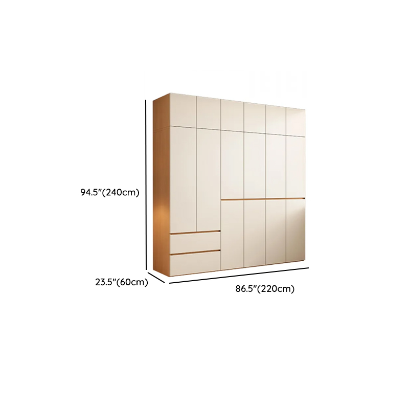Chalk Modish Laminate Wardrobe Closet with Soft Close Drawer, Soft Close Door, Interior Shelves, and Clothing Rod - image 22