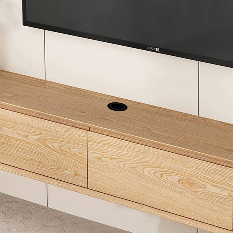 Floating Mount Rectangle TV Stand with Door Living Room Black/White/Natural/Walnut - image 14