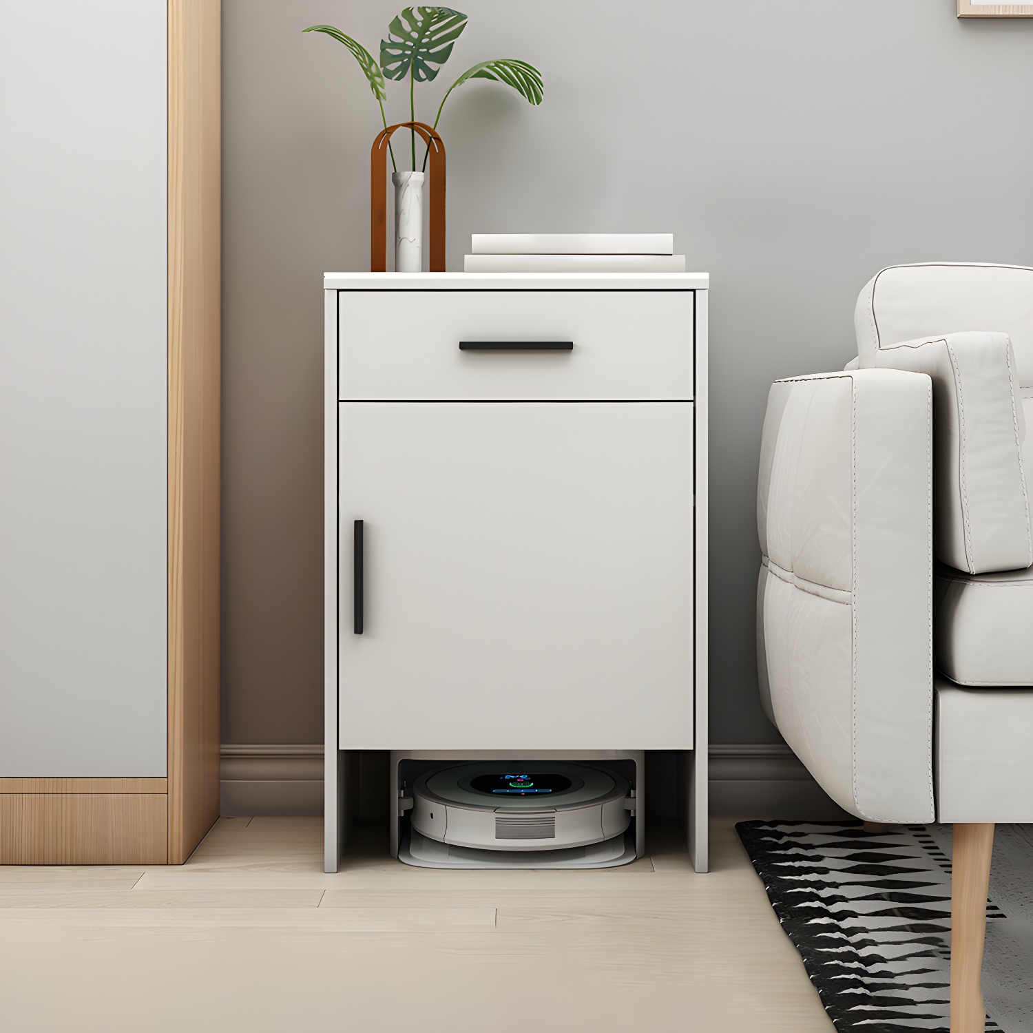 Modern Stone Top Accent Cabinet with Drawer Storage Cabinet 18.9" Long - image 4