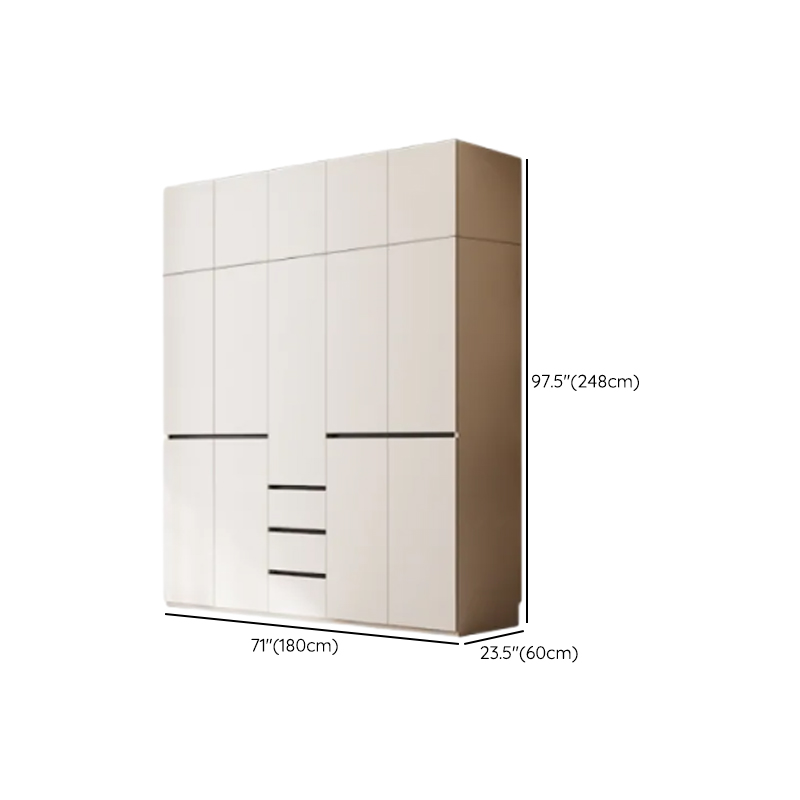 White Minimalist Laminate Independent Wardrobe Closet with Soft Close Drawer, Soft Close Door, and Interior Shelves - image 22
