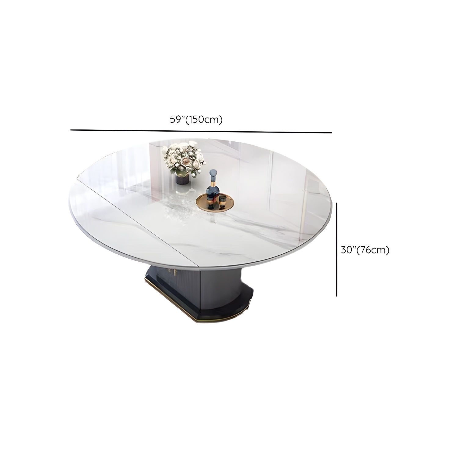 Modern 1/4/5/7 Pieces Dining Furniture Stone Round Dining Chairs Set in White - image 10