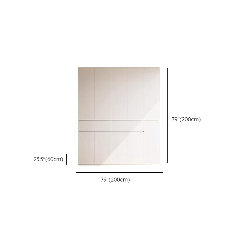 Chalk Minimalist Wood Cabinet Armoire with Soft Close Drawer and Door, Interior Shelves, and Clothing Rod - image 12