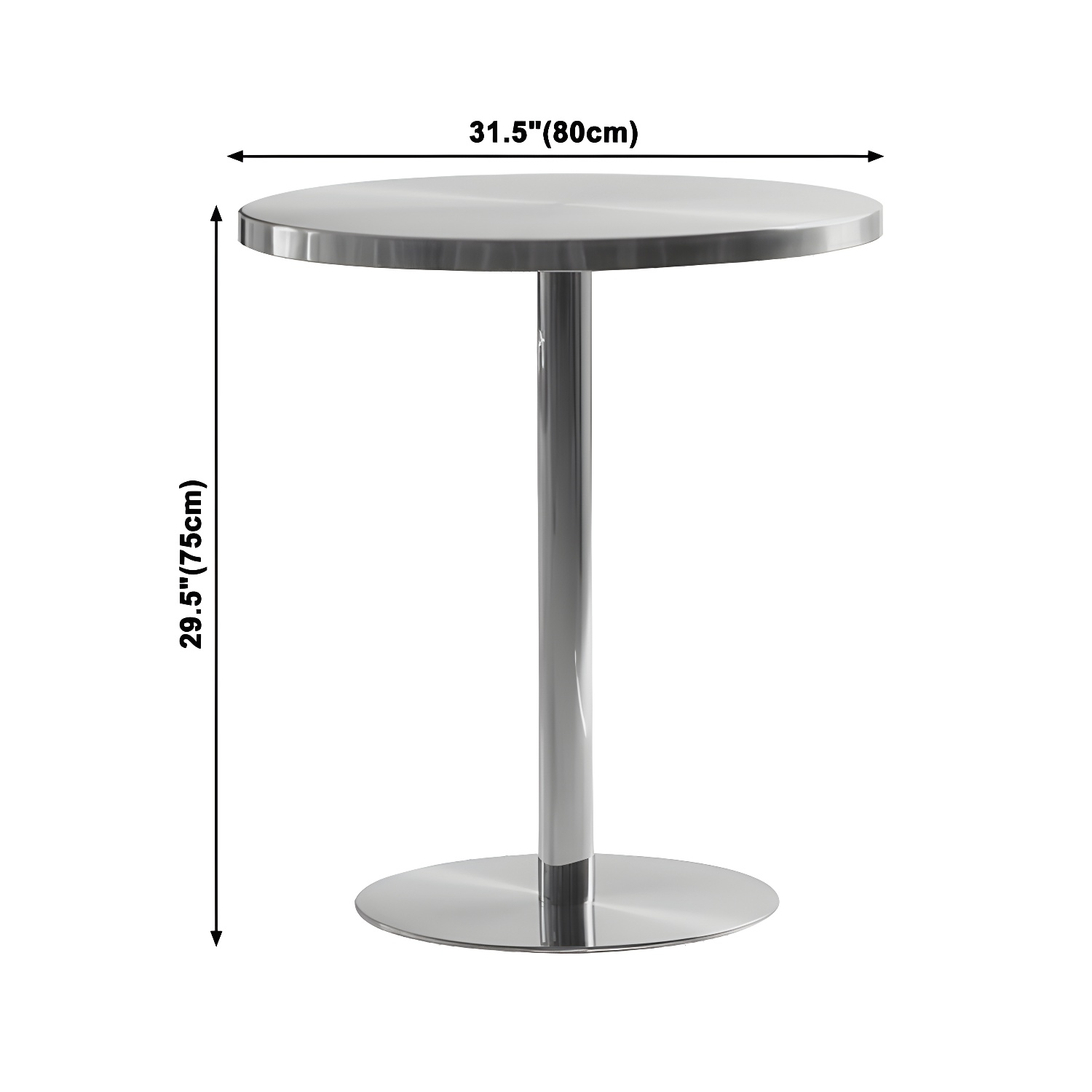 Industrial Dining Room Table Stainless Steel Table with Pedestal Table for Home Kitchen Dinner - image 15
