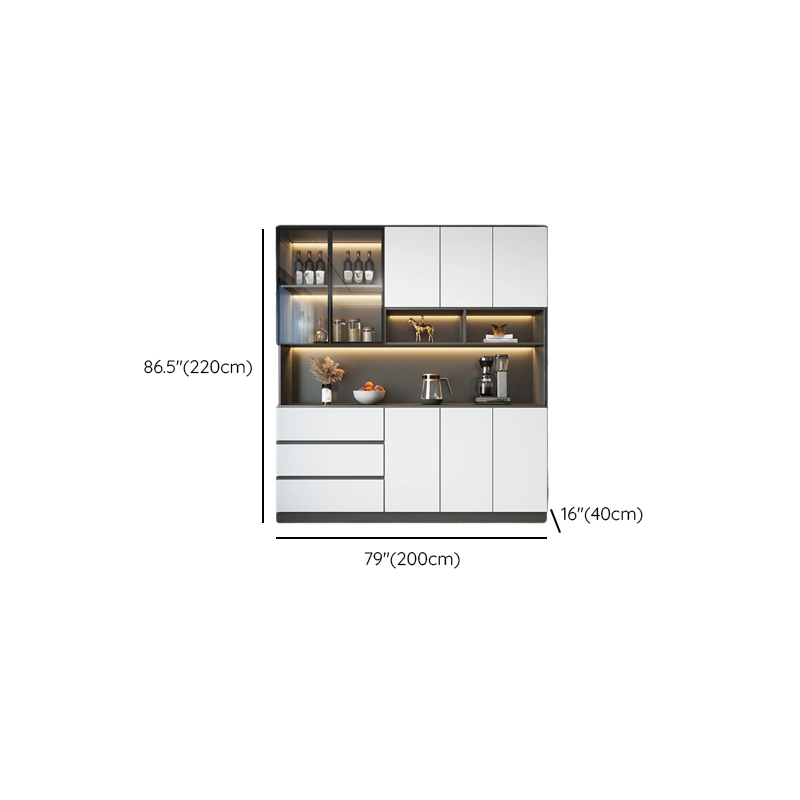 Standard/Wide Chalk 3 Drawers Closet 2 Shelves/1 Shelf Glass Doors Functional Storage Cabinet Sideboard - image 19