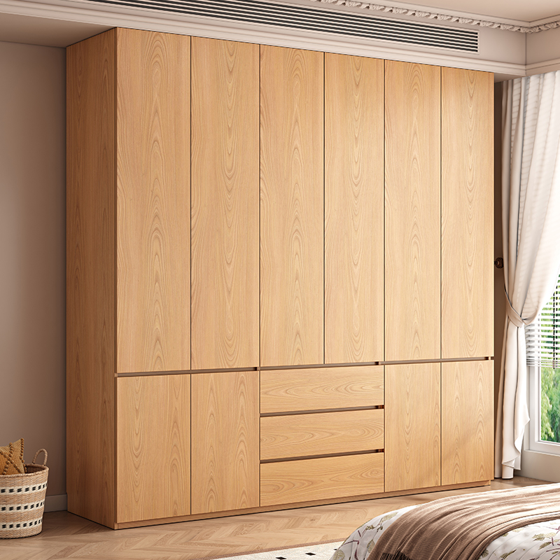 Natural Finish Unfixed Almirah Manufactured Wood Soft Close Drawer Soft Close Door Hinged - image 2