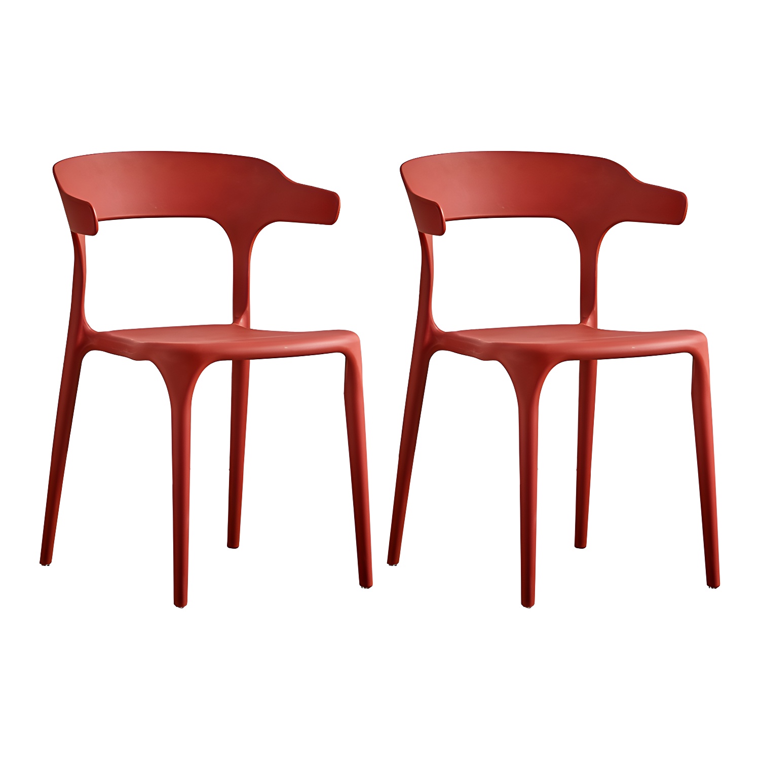 Home Modern Side Chair Stackable Open Back Plastic Dining Room Chair Set - image 7