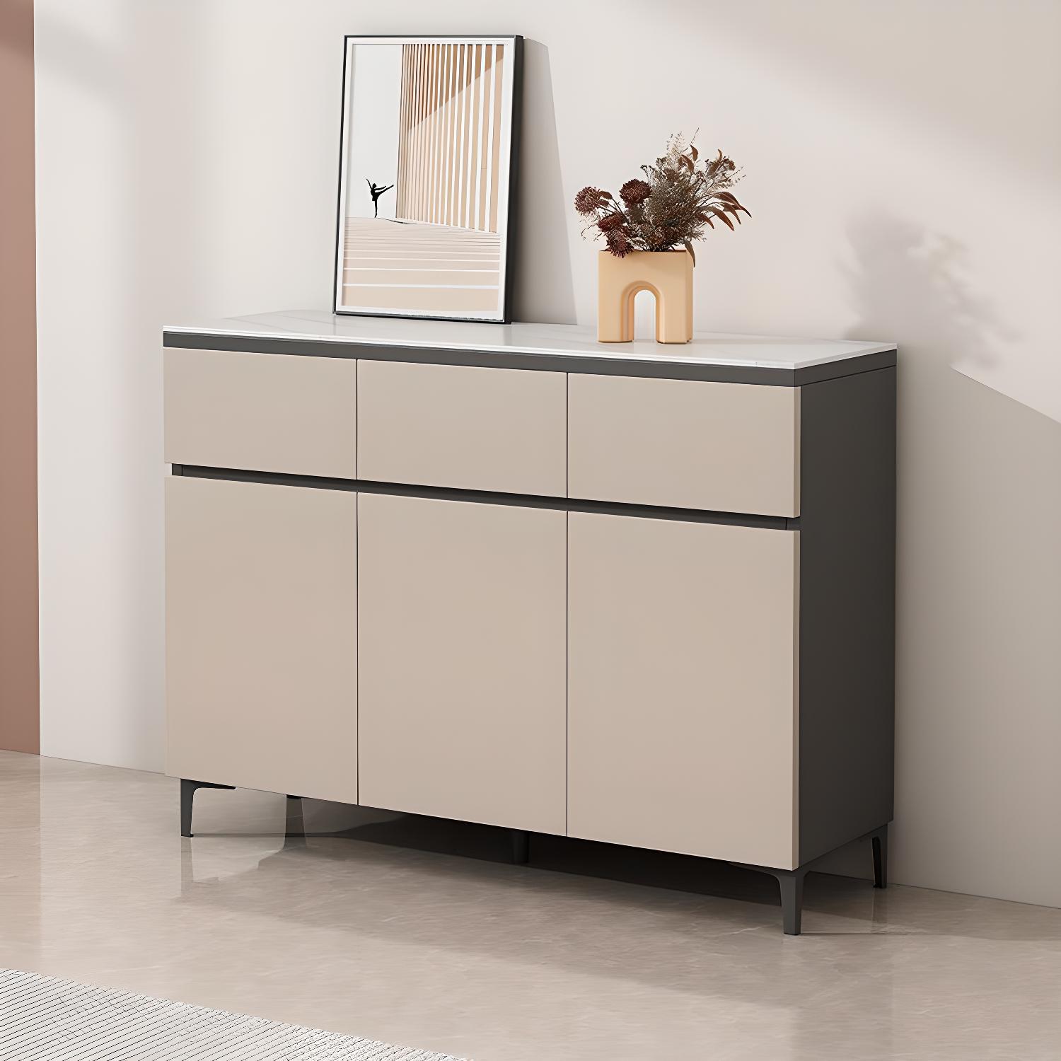 Wooden Modern Stone Countertop Buffet Sideboard with Drawers for Living Room - image 2