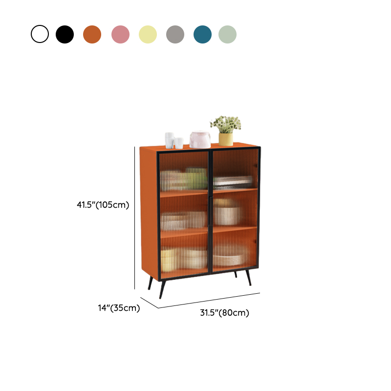 Contemporary Metal Floor-mounted Sideboard with Vertical Glass Doors - image 13