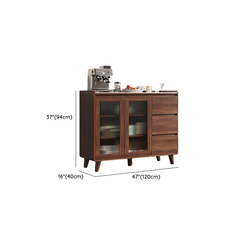 3 Drawers & 2 Doors/3 Doors/4 Doors Standard/Narrow Sintered Stone Sideboard with Drawers & Adaptable Shelf, Cocoa - image 11