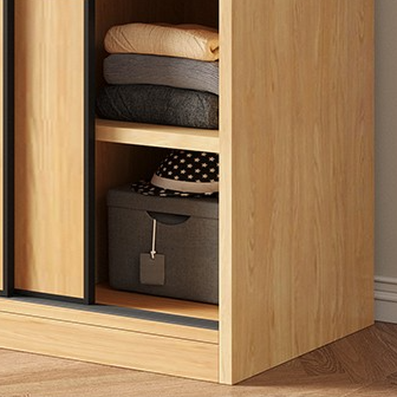 Modish Wooden Independent Armoire Cabinet with Soft Close Door, Interior Shelves, and Clothing Rod - image 7