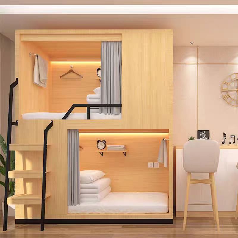 Minimalist High Bed Frame with Mattress and Guard Rail - image 3