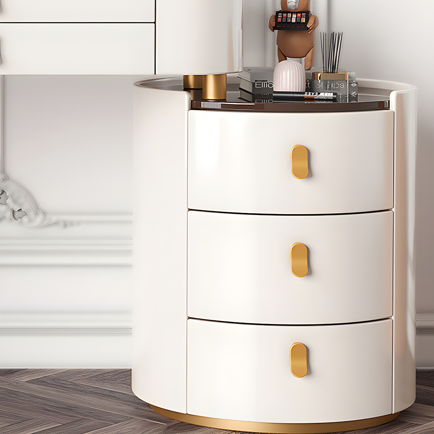 Glass/Stone Dresser Modern Make-up Vanity with 5/6 Storage Drawers - image 10
