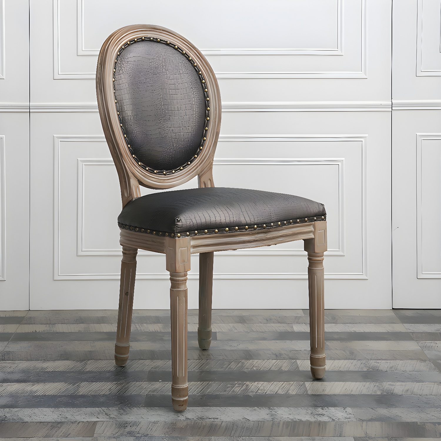 Solid Wood Country Style Dining Room Chair Matte Finish King Louis Back Side Chair - image 17