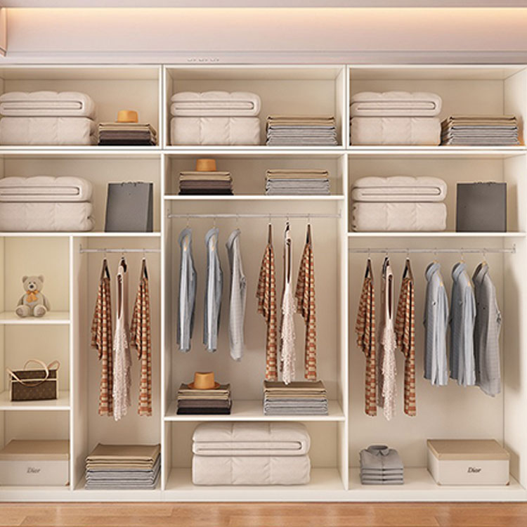 Chic White Wood Wardrobe Armoire with Clothing Rod & Shelves - image 6