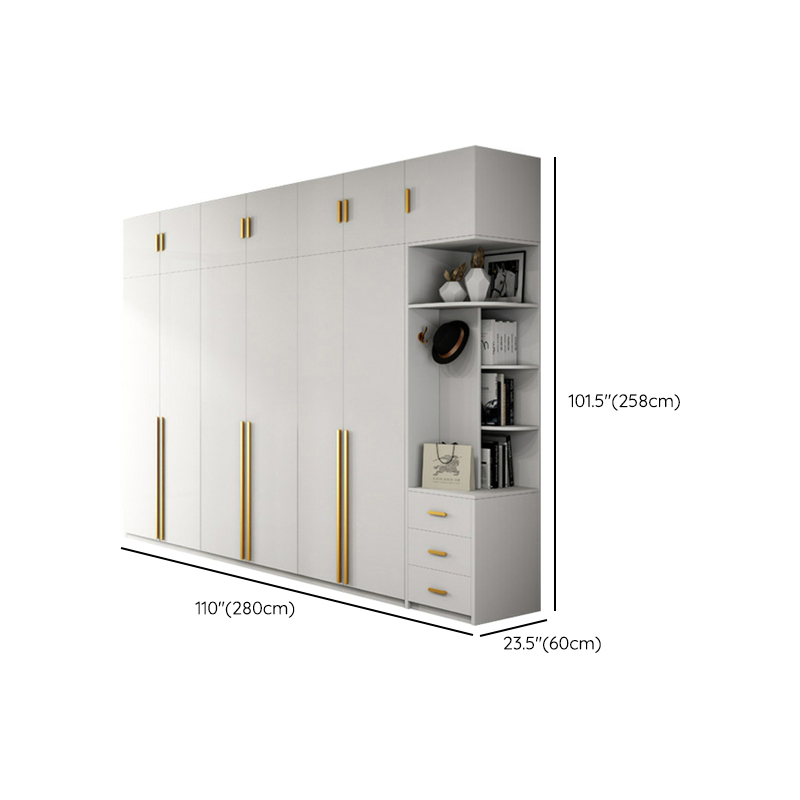 Simple Lumber White Wardrobe Armoire with Interior Shelves & Clothing Rack & Soft Close Drawer & Soft Close Door - image 30
