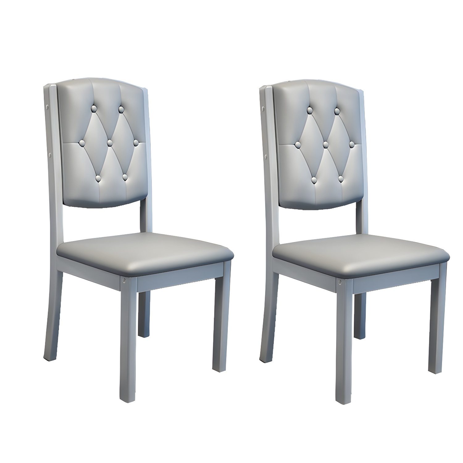 Matte Finish Leather Side Chair with Solid Wood Base for Home - image 4