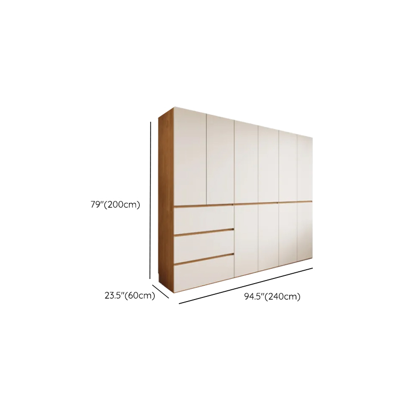 White Minimalist Laminate Wardrobe Closet with 3-Drawer/6-Drawer, Soft Close Door, Interior Shelves, and Clothing Rod - image 15