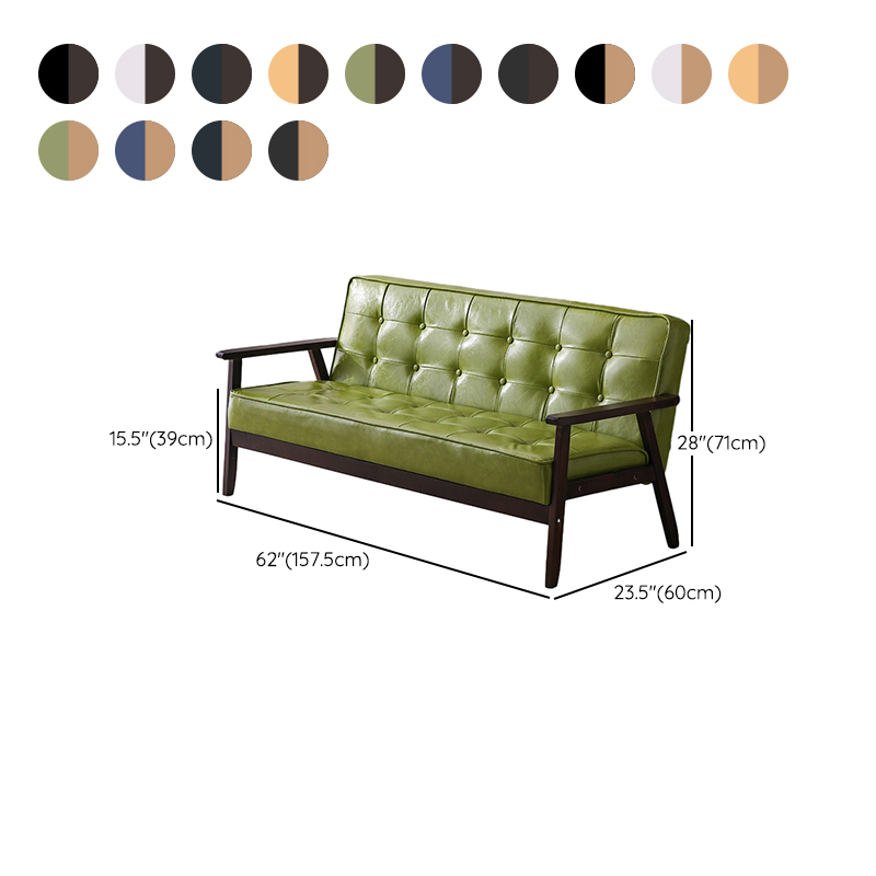 Mid-Century Modern Pine Wood Sofa with Tufted Back and Single Cushion Design - image 23