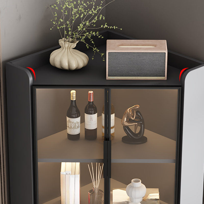 Damp-proof Scratch-immune Accent Cabinet with 1 Exterior Shelf, Glazed Door, Storm Gray Top, Soft Close Drawer, and Stain Resistant - image 6