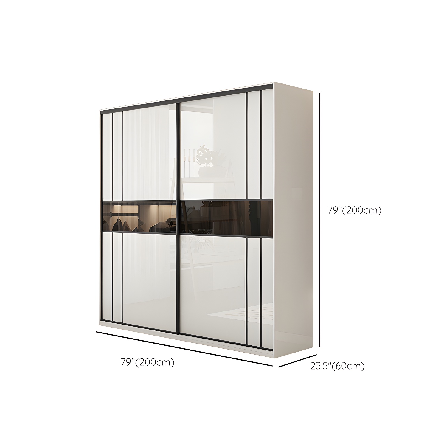 White Colour Wooden Wardrobe Cloth Rod Included Wardrobe Closet with Shelves - image 14