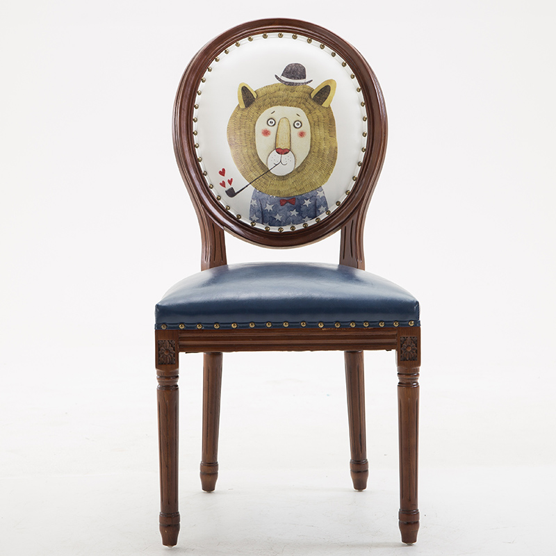 French Sturdy King Louis Back Upholstered Arm Chair/Side Chair with Nailhead Accent, Foot Pads and Weathered Wood Base - image 5