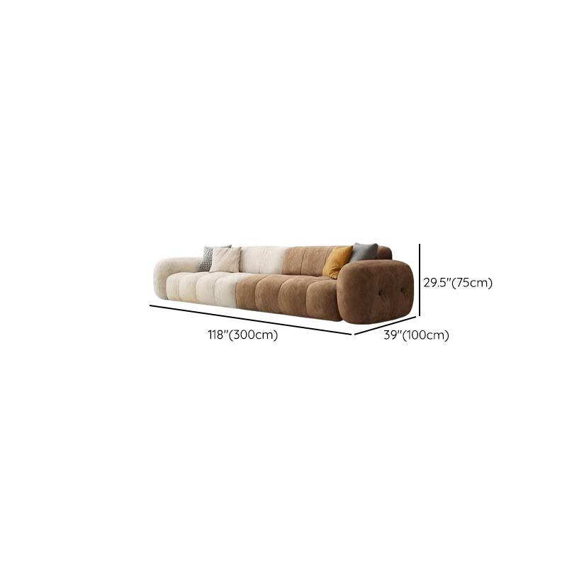 Channel Back L-Shape/Straight Right Hand Facing/Horizontal Sofa Recliner/Sofa Couch in Brown/Beige with Concealed Support & Pine Wood Frame for Living Room - image 19