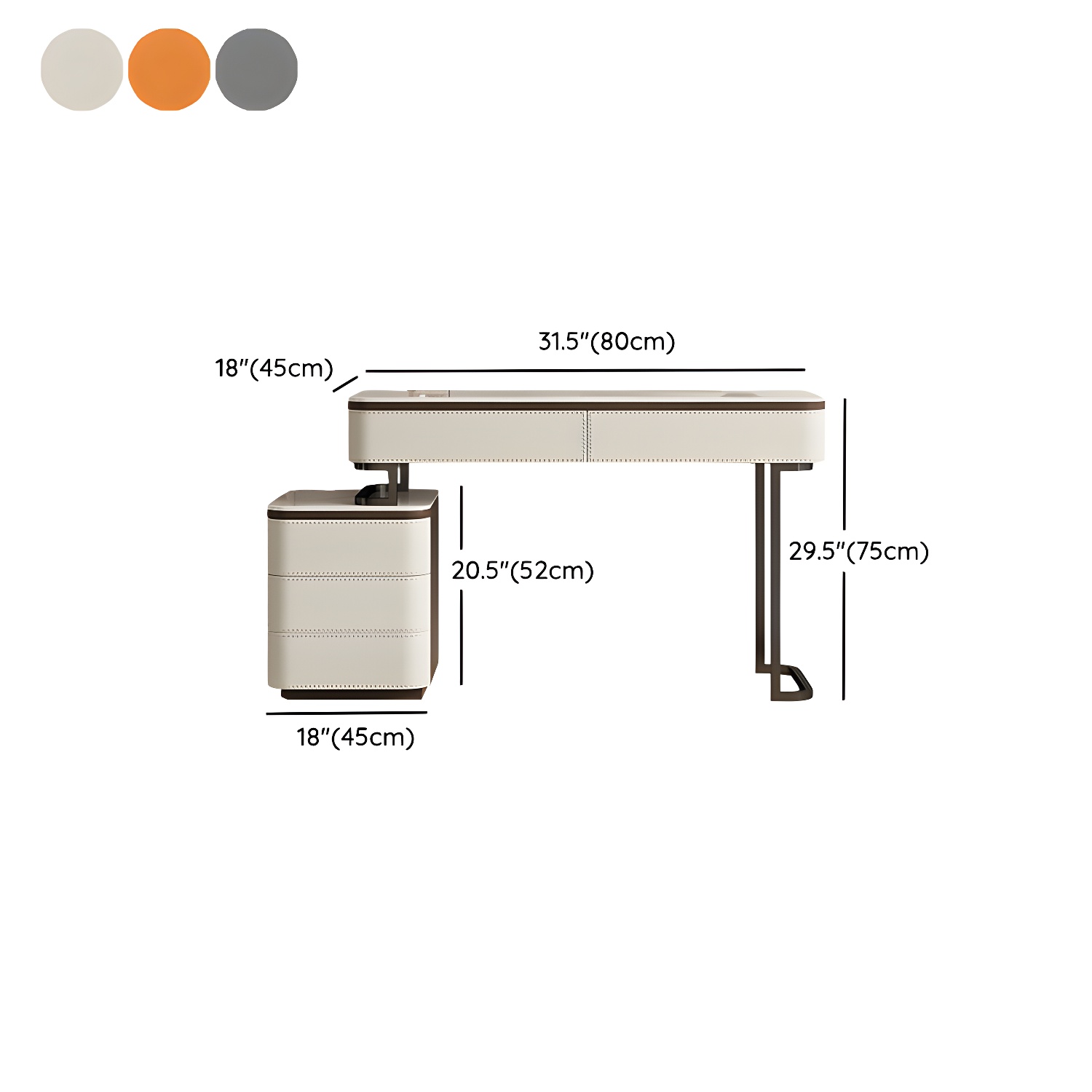 Modern Wood Vanity with Stone Top & 5 Drawers & Jewelry Storage & Assembly Required - image 13