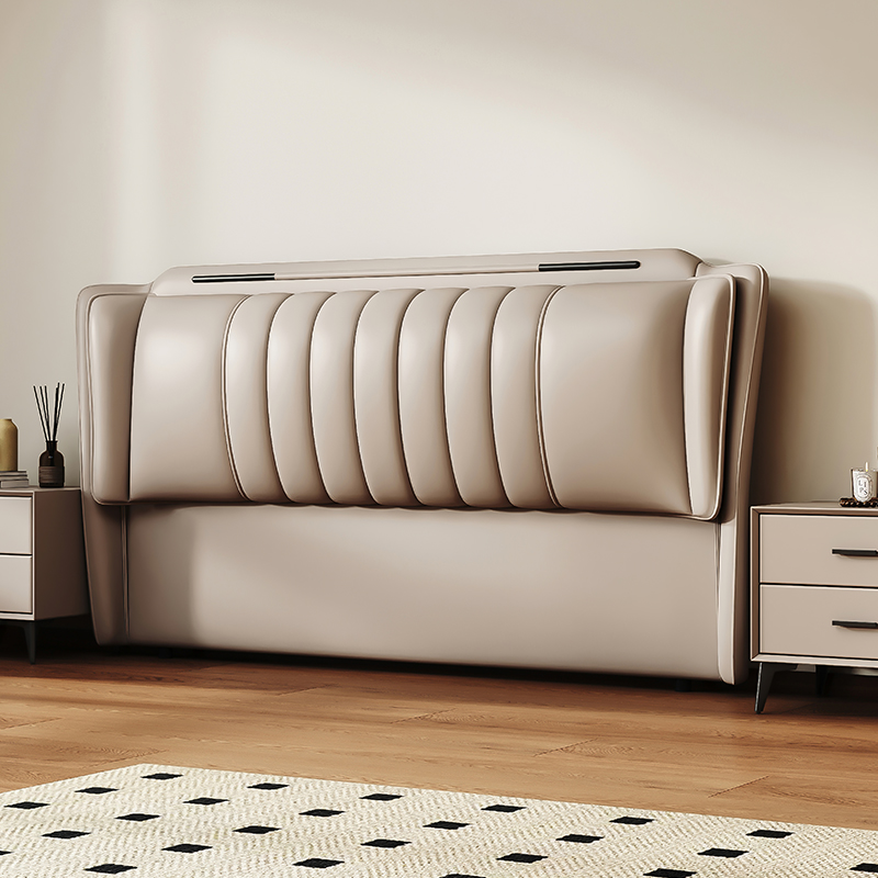 Modish Style Panel Headboard in Timber with No Distressing, Rectangle Shape for King/Queen/Full Bed, Featuring Sponge Upholstery and Standard Height - image 4
